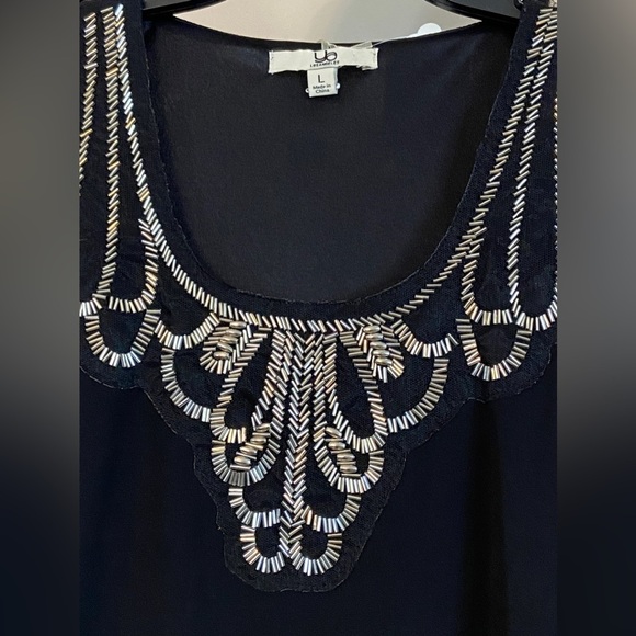 NWT Ya LosAngeles Sz-M Boutique Dress Beautiful Silver Beading Around Neckline - Picture 2 of 16
